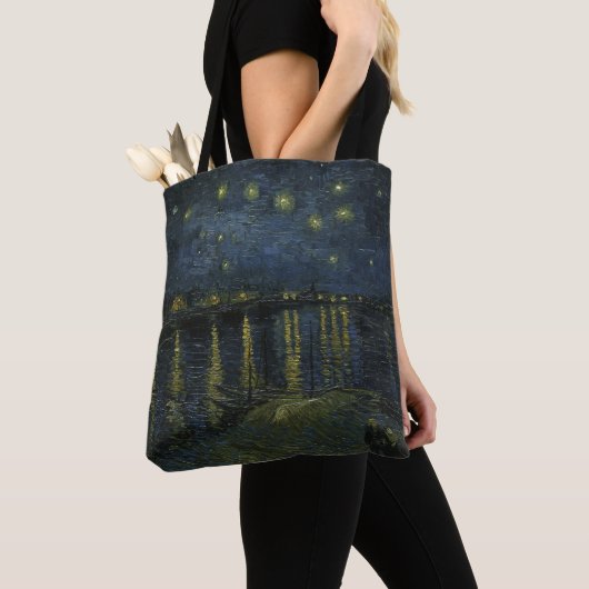 Tote Bag Vincent van Gogh - Nuit étoilée sur le Rhône (De près)