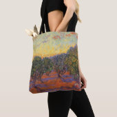 Tote Bag Vincent van Gogh - Olive Grove, Orange Sky (De près)