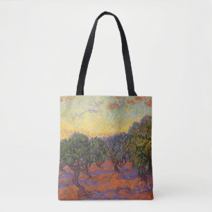Tote Bag Vincent van Gogh - Oliveraie, ciel orange