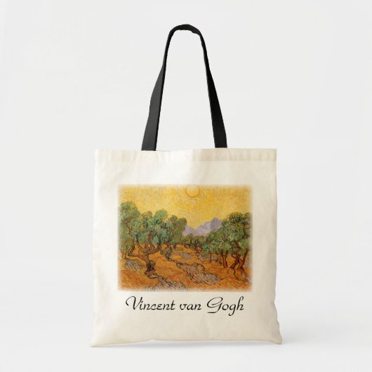 Tote Bag Vincent van Gogh - Oliviers, Ciel Jaune et Soleil (Devant)