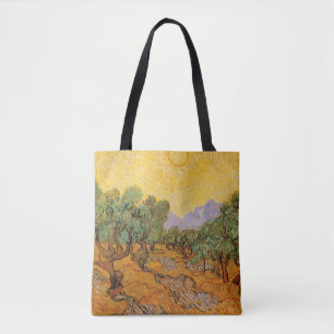 Tote Bag Vincent van Gogh - Oliviers, Ciel Jaune et Soleil