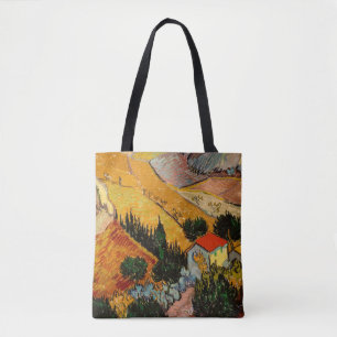 Tote Bag Vincent van Gogh - Paysage, Maison et Laboureur