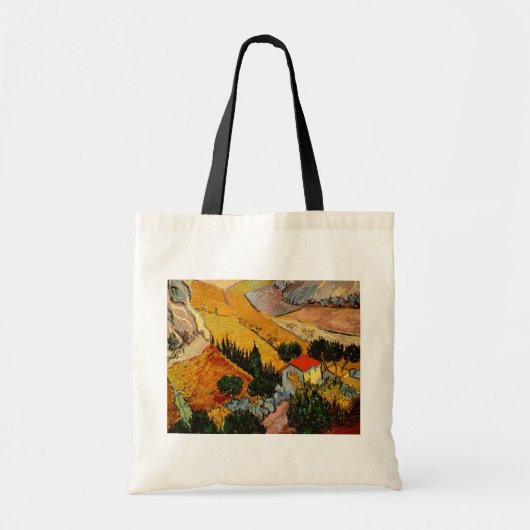 Tote Bag Vincent van Gogh - Paysage, Maison et Plowman (Devant)