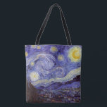 Tote Bag Vincent Van Gogh Starry Nuit Vintage Art<br><div class="desc">Vincent van Gogh Starry Night Art Peinture Starry Night est un tableau de l'artiste post-impressionniste néerlandais Vincent van Gogh. Le ciel bleu de la nuit est rempli de nuages tourbillonnants, d'étoiles et d'une lune brillante croissant. La Nuit étoilée est la seule nocturne de la série de vues depuis la fenêtre...</div>