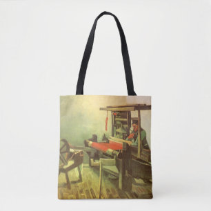 Tote Bag Vincent van Gogh Tisserand regard à gauche rouet