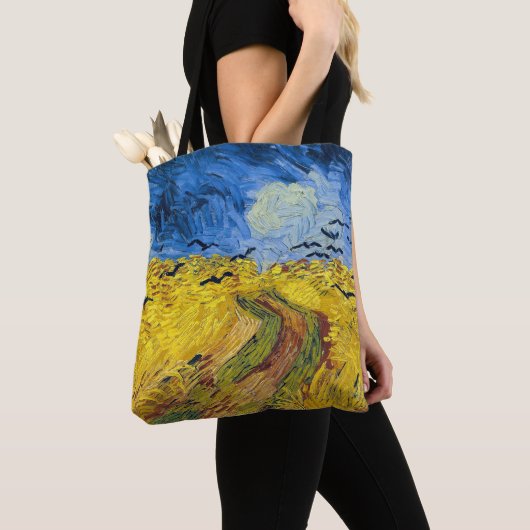 Tote Bag Vincent van Gogh - Wheatfield with Crows (De près)