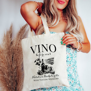 Tote Bag Vino Avant Vows Bach Custom Winery Bachelorette