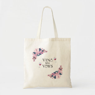 Tote Bag Vino Avant Vows Floral Fête des mariées