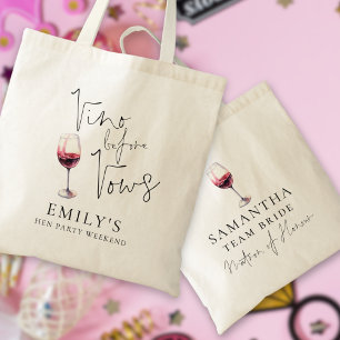 Tote Bag Vino Avant Vows Matron d'Honneur Hen Party