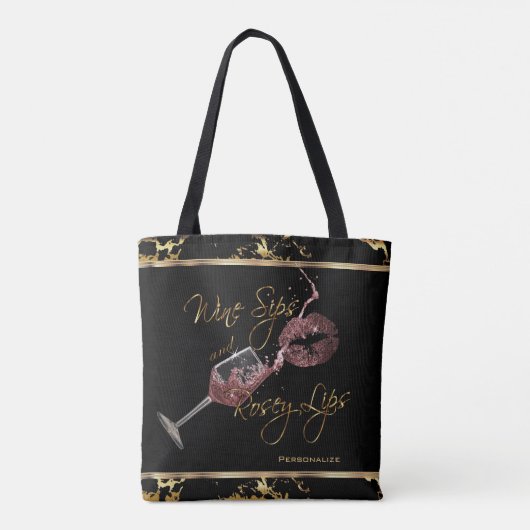 Tote Bag Vins et lèvres Rosey - Marbre (Dos)