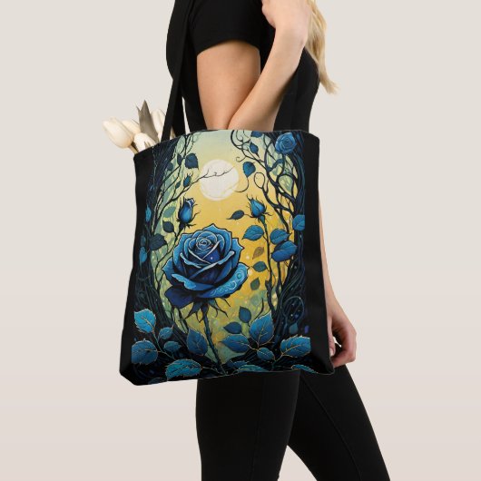 Tote Bag Vins Roses bleus 2 (De près)