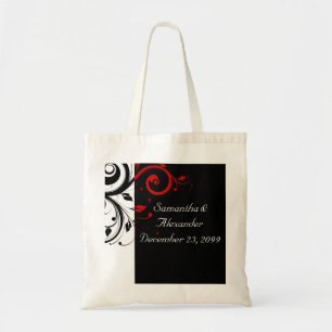 Tote Bag Vins Tourbillonnant noirs et rouges