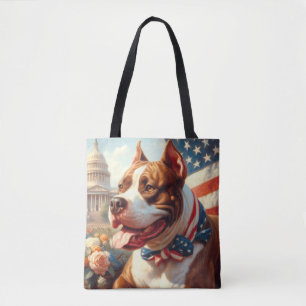 Tote Bag Vintage American Pit Bull Terrier Peinture