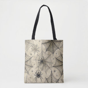 Tote Bag Vintage Araignées et Webs Motif Halloween