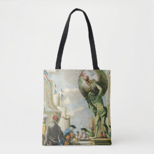 Tote Bag Vintage Baroque Era Atlas Frontispione World Globe