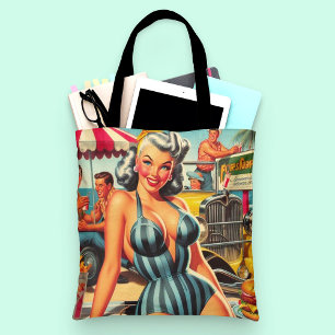 Tote Bag Vintage Beach Pin-up