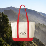 Tote Bag Vintage Black Happy Camper Crew Camping Red Trim<br><div class="desc">Vintage noir Happy Camper, équipe de camping, sac fourre-tout de camping personnalisé d'aménagement rouge. Personnalisez avec l'année de votre séjour et de votre emplacement. Parfait pour les amis aventuriers ou la famille lorsqu'ils se lancent dans leur joyeux voyage de campeurs ou week-end de camping de réunion. Commandez des sacs assortis...</div>