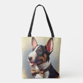 Tote Bag Vintage Bull Terrier Peinture Portrait (Dos)