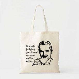 Tote Bag Vintage Café Snob Man Silencieux Jugement