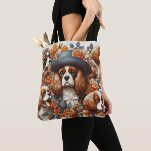 Tote Bag Vintage Cavalier King Charles Peinture espagnole