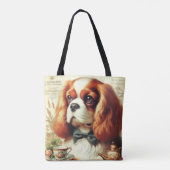 Tote Bag Vintage Cavalier King Charles Peinture espagnole (Dos)