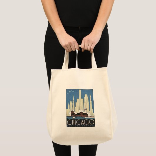 Tote Bag Vintage Chicago Illinois (Devant (produit))