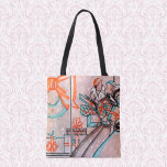 Tote Bag Vintage Christmas Shopping<br><div class="desc">Deux femmes à la mode sont Christmas Shopping</div>