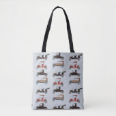 Tote Bag VINTAGE CLASSIQUE CARS Automotive Grey (Devant)