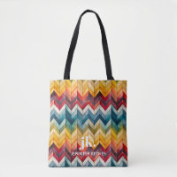 Vintage coloré Chevron Monogram arc-en-ciel