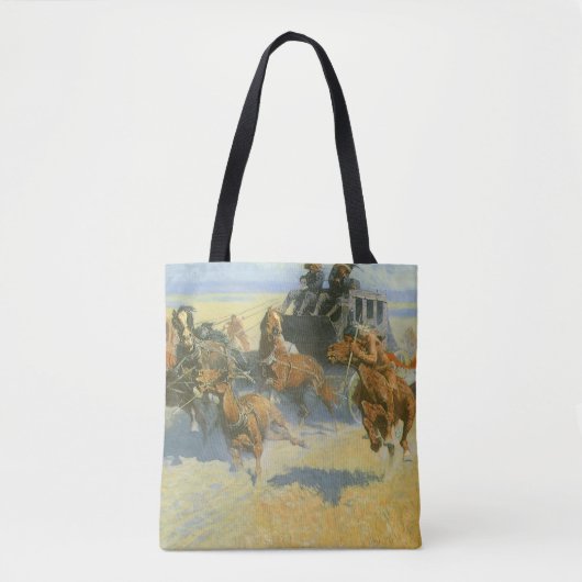 Tote Bag Vintage Cowboy, Downing Nigh Leader, Remington (Devant)