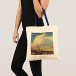 Tote Bag Vintage Cowboys, Open Range par Maynard Dixon<br><div class="desc">Open Range (1942) de Maynard Dixon est une peinture de paysage d'art vintage-américain de l'Ouest. Un éleveur de cow-boys à cheval sur les plaines du sud-ouest. Il élève ses vaches, ses taureaux et son bétail dans les Prairies. De grands nuages blancs remplissent le ciel au-dessus des champs agricoles ouverts et...</div>