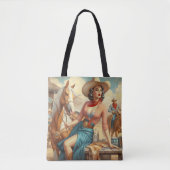 Tote Bag Vintage Cowgirl (Devant)