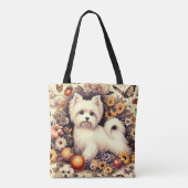 Tote Bag Vintage Cute Maltais (Dos)
