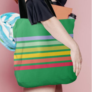 Tote Bag Vintage de bande arc-en-ciel rétro