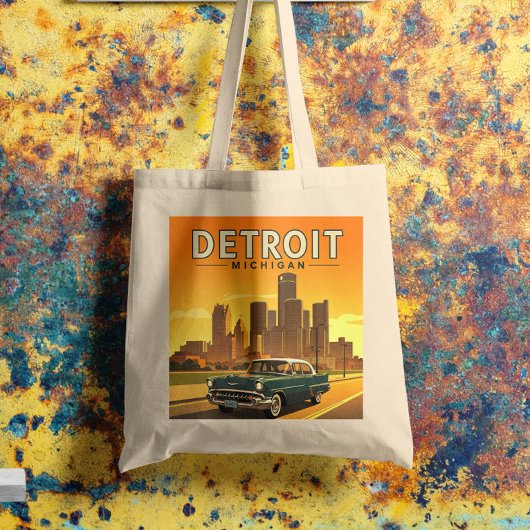 Tote Bag Vintage Detroit Michigan