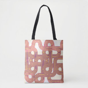 Tote Bag Vintage dynamique : lignes colorées Abstraites