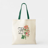 Tote Bag Vintage Floral Botanique Customisé Monogramme (Dos)