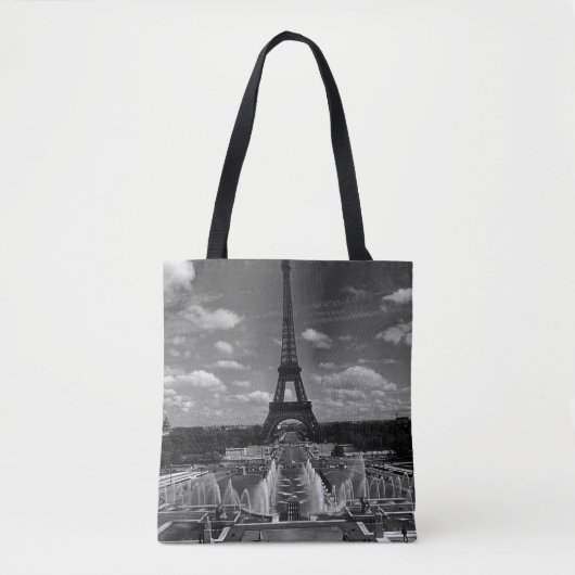 Tote Bag Vintage France Paris Fontains Tour Eiffel (Devant)