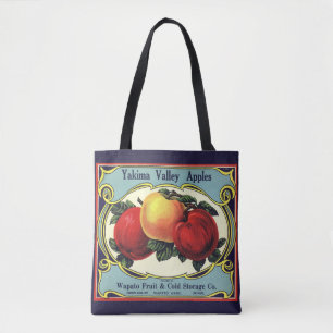 Tote Bag Vintage Fruit Crate Étiquette Art Yakima Valley Po