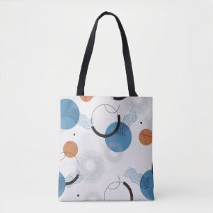 Tote Bag vintage géométrique abstrait et formes de brosse