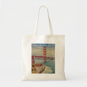 Tote Bag Vintage Golden Gate Bridge, San Francisco