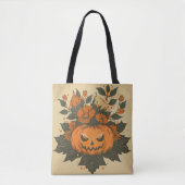 Tote Bag Vintage/Halloween/Automne/citrouille (Devant)