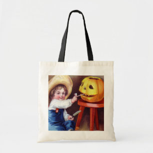 Tote Bag vintage Halloween sculpture garçon tour de traite