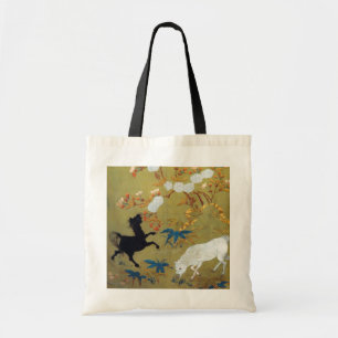 Tote Bag Vintage Japanese Foal and Cherry Blossoms