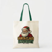 Tote Bag Vintage Joyeux Noël Santa Claus University (Devant)