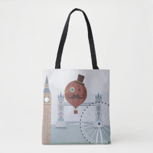 Tote Bag Vintage Londres Travel Scene