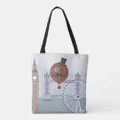 Tote Bag Vintage Londres Travel Scene (Dos)