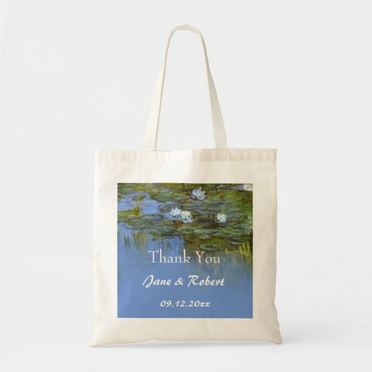 Tote Bag vintage mariage nénuphar faveur merci (Devant)