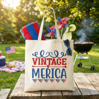 Tote Bag Vintage Merica Patriotique