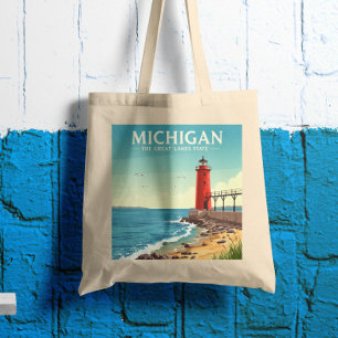 Tote Bag Vintage Michigan